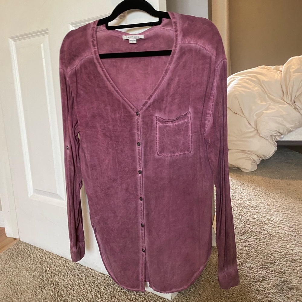LA Hearts Button Up Top